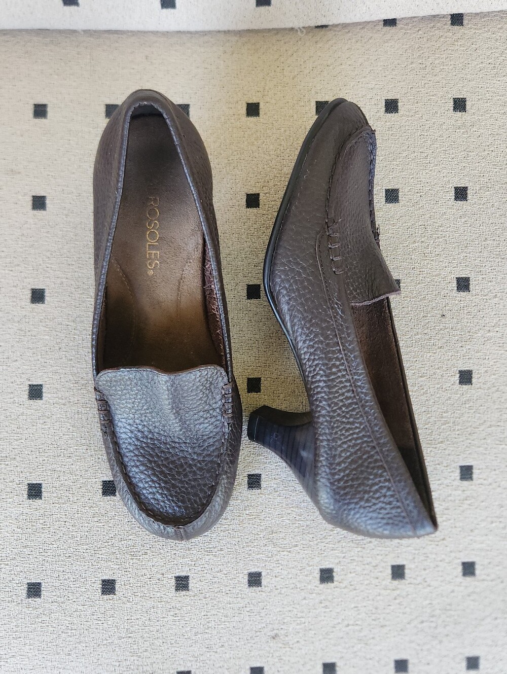 Aerosoles Wise Choice Kitten Heel Mocacin Loafer Brown Leather Comfort 7.5